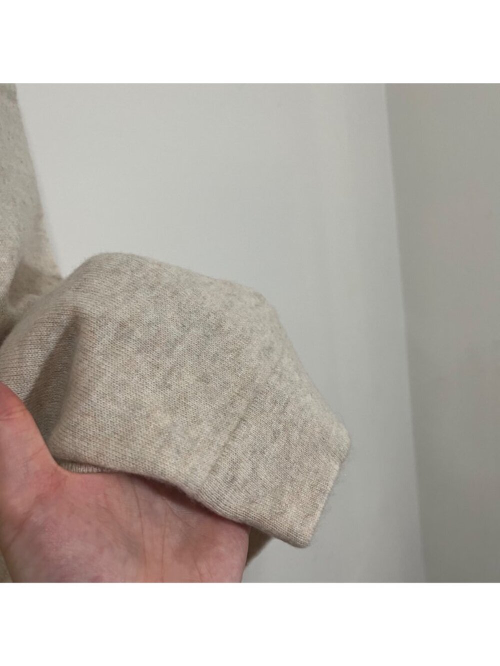 Naadam Sz 2X Signature 100% Cashmere Hoodie Sweater Pullover Beige *Small Holes - Picture 8 of 14